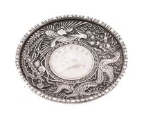 A Chinese Republic Period, Yuan Shih Kai, silver coin dish, circa 1914 'Fat man Dollar' coin dish,