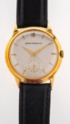 Girard Perregaux an 18K gold wristwatch the silvered dial having baton and Arabic numerals,