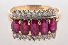 A ruby and diamond ring,