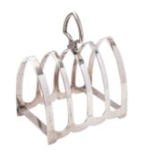 A George V silver five bar toast rack by William Bruford & Son Ltd, Sheffield 1936,