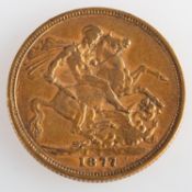 A full sovereign, a Victoria 1877 full sovereign, 8.0grams.