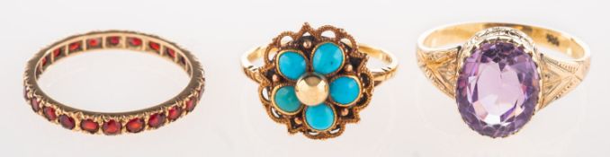 A group of three antique rings,