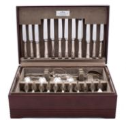 An Elizabeth II silver canteen of flatware by Argentum Ltd, Sheffield 1990,