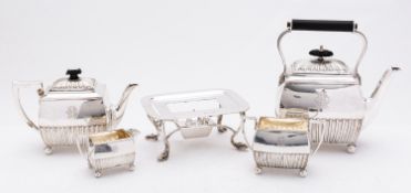 A Victorian silver four piece tea service by Horace Woodward & Co (Edgar Finley & Hugh Taylor),