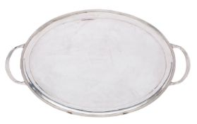 An Elizabeth II silver tray by A Haviland-Nye, retailed by The Silver Club, London 1981,