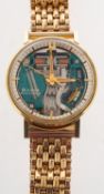 Bulova Accutron Spaceview a 1960s gentleman's wristwatch the open dial showing the visible