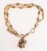 A double row gold nugget bracelet,