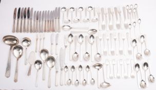 A Danish Art Deco silver canteen of flatware marked Johannes Siggaard, Copenhagen 1938,