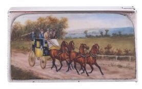A late Victorian silver and enamel vesta case by Sampson Mordan & Co.