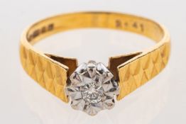 An 18ct gold single stone diamond ring,