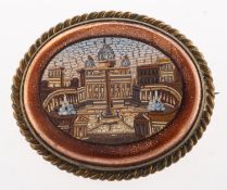 A Grand Tour micro mosaic brooch,