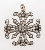 An antique diamond set Maltese cross pendant and brooch,