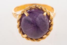 A single stone amethyst ring,