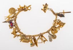 A charm bracelet with charms,