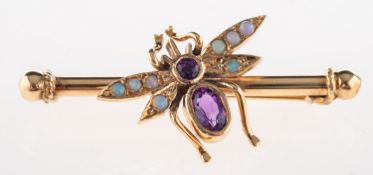 A 9ct gold insect brooch, in the form of a butterfly,