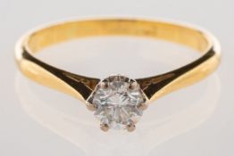 A diamond solitaire ring, set with a brilliant-cut diamond, diamond approx. 0.