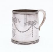 A George V silver coronation mug by William Disney Barlow, Birmingham 1910,