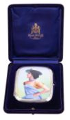 A German silver and enamel cigarette case by Louis Kuppenheim, Pforzheim, post 1886 .