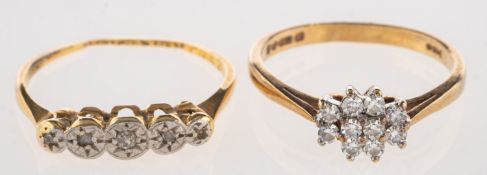 A group of two diamond rings,