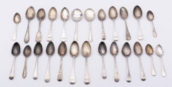 A collection of twenty five 19th and early 20th century silver tea and coffee spoons, various dates,
