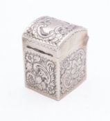 A Victorian silver miniature playing card box by James Deakin & Sons, London 1898,