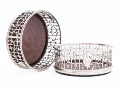 A fine pair of George III silver bottle coasters by Francis Spilsbury II, London 1770,