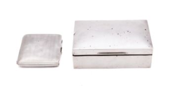 A George V silver cigarette casket by P & J Escofet, Birmingham 1929,