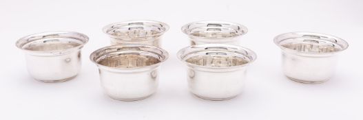 A set of six Edward VII silver finger bowls by Samuel Jacob, London 1905, of plain circular form,