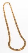 A fancy-link chain, with lobster catch, marked 375, length approx. 38.0cm, 23.9grams.