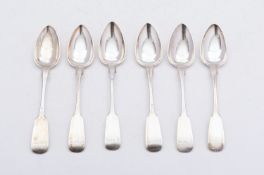 A set of six Victorian Channel Islands silver teaspoon by Jaques Quesnel, Jersey early 19th century,