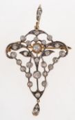 A Belle Epoque diamond brooch and pendant, an openwork brooch,