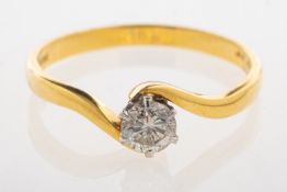 An 18ct gold diamond solitaire ring,