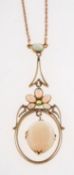 An Edwardian opal necklace,