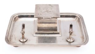 A George V silver desk set by Hukin & Heath Ltd, Birmingham 1938,