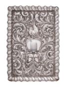 An Edward VII silver dressing table tray maker's mark rubbed, Birmingham 1905, of rectangular form,