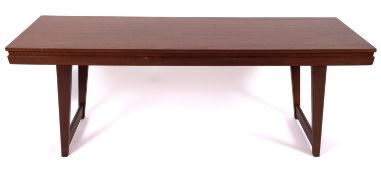 A stained teak coffee table, probably Danish,