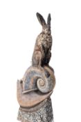 Blandine Anderson [Contemporary], a stoneware sculpture Along for the Ride,