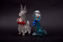 A Murano glass sculpture, of an exotic bird in green,