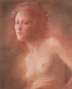 Colin Frooms (British, 1933- 2017) - Nude with flowers in her hair - Coloured chalks - 40.
