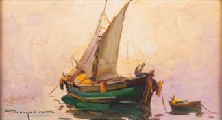 *Elie Bernadac (French, 1913-1999) - Fishing boat at St.