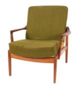 A Danish teak open armchair, by France & Son,