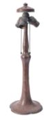 A copper table lamp in Art Nouveau style,