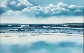 *Annabel Greehalgh (Contemporary) - Seascape; Rock Pool - Two pastels - 26 x 28.