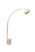 A large Italian metal and stone mounted floor lamp,