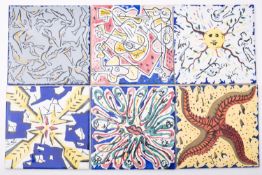 *Salvador Dali [1904 - 1989] Suite Catalana, a set of six limited edition tiles, El beso fuego',