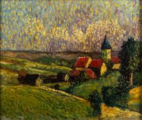 After Léo Gausson (French, 1860-1944) - Triel-sur-Seine - Oil on panel - 16.5 x 20cm - 25.5 x 28.
