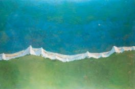 James Stewart (British, Contemporary) - The White Cliffs - Oil on board - 61 x 91.