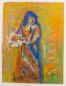*Elisabeth Collins (British, 1905-2000) - Woman with flowers,