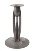 Archibald Knox for Liberty & Co., a Tudric pewter candlestick, early 20th century;
