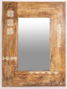 A painted and gessoed fibreboard framed rectangular wall mirror, by Eikon Design, modern; the broad,